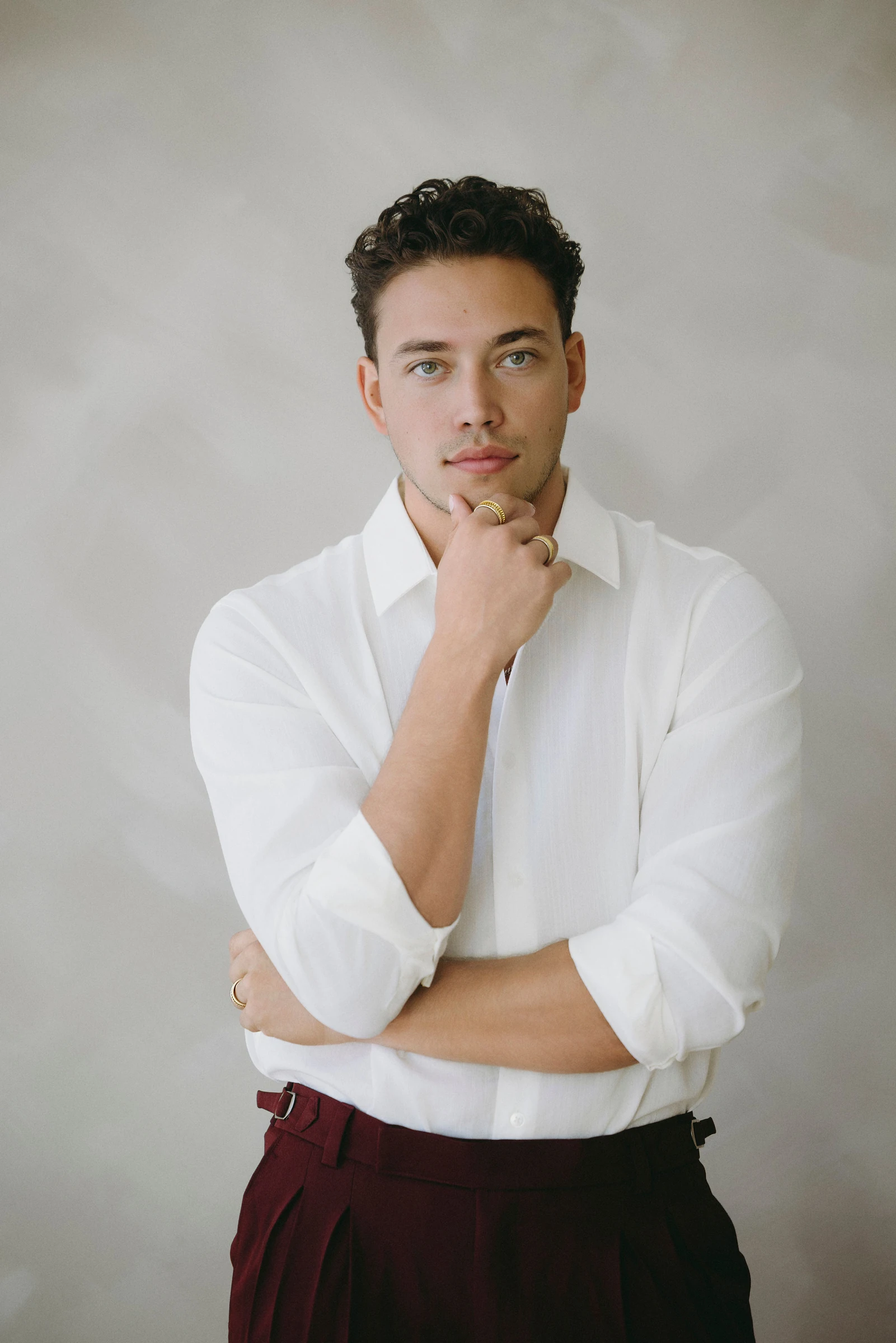 Seth Thompson in a white shirt
